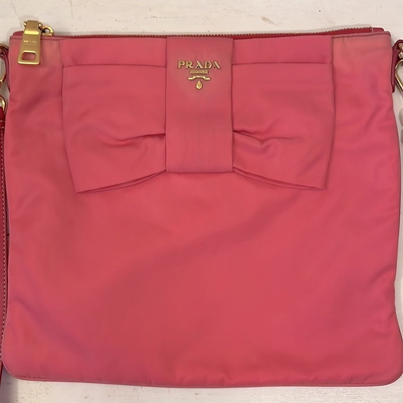 Prada Hot Pink Fiocco Bow Tessuto Nylon Crossbody - Picture 15 of 15